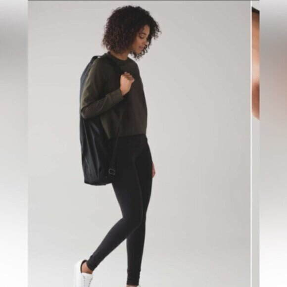 Lululemon  * On-Track Crew Sweatshirt   Top Dark Olive EUC size 12 - Picture 16 of 16